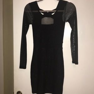 F21 Black Sparkle Bandage Dress